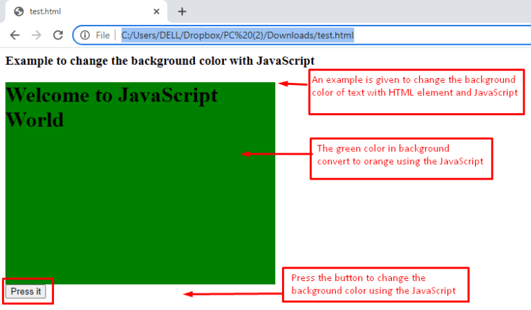 Change Background Color Javascript Form