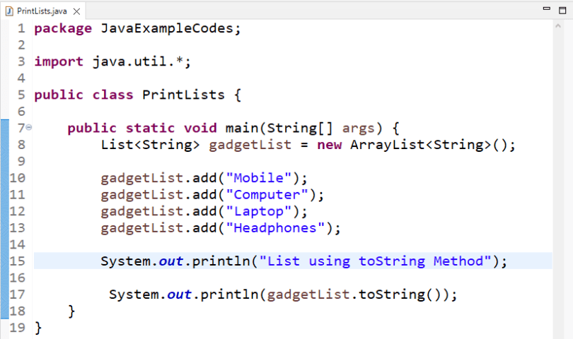 How to Print a List in Java