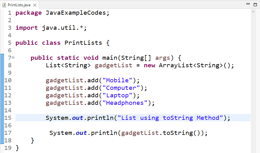 How To Print A List In Java