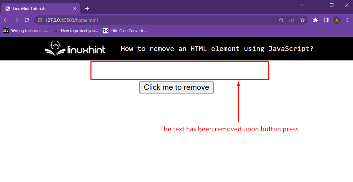 How To Remove An HTML Element Using JavaScript 