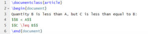 How to Write and Use Less Than Symbol in LaTeX