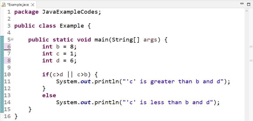 How To Use OR Statement In Java