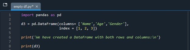 Pandas Create Empty Dataframe