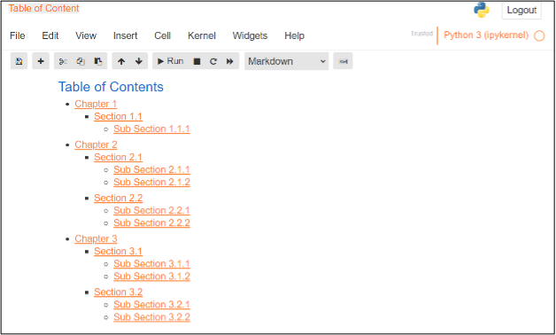 How To Add A Table Of Contents In The Jupyter Notebook