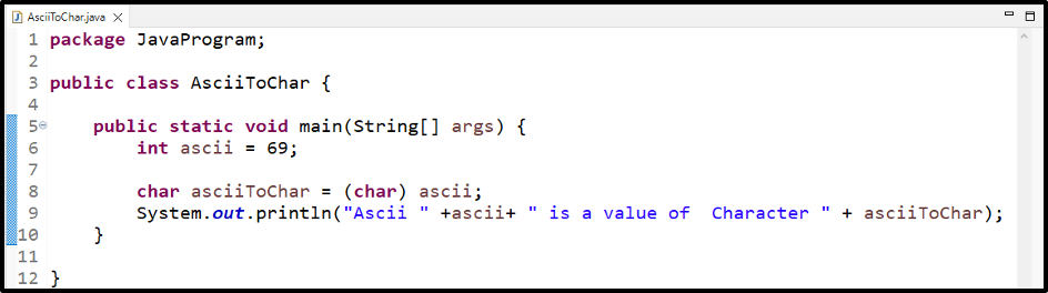 Java Get Char From Ascii