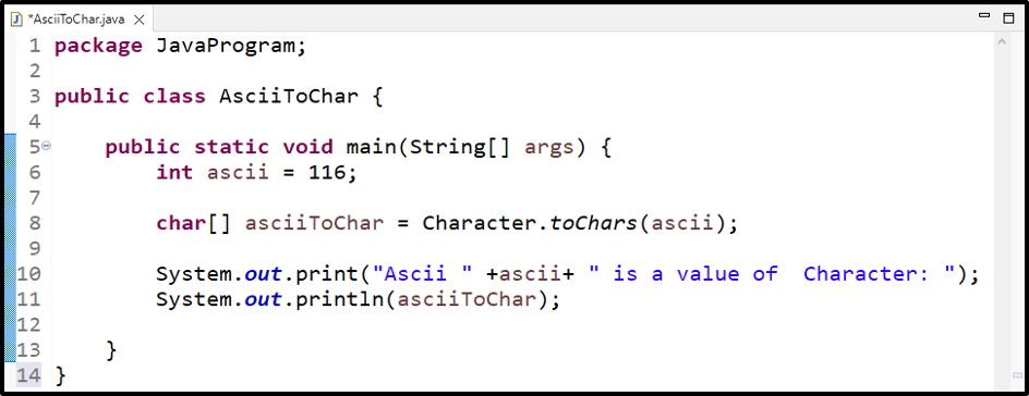 How To Convert An ASCII Code To Char In Java 