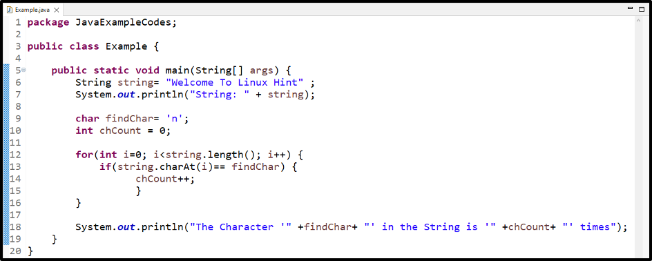 Java Count Chars In String