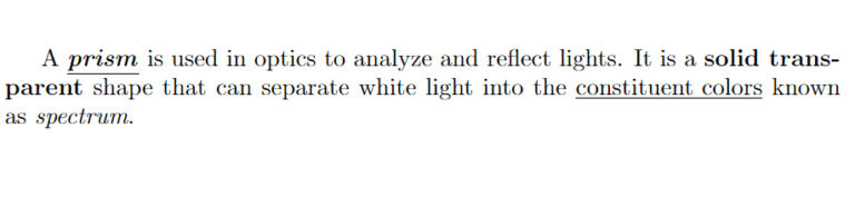 in latex text mode