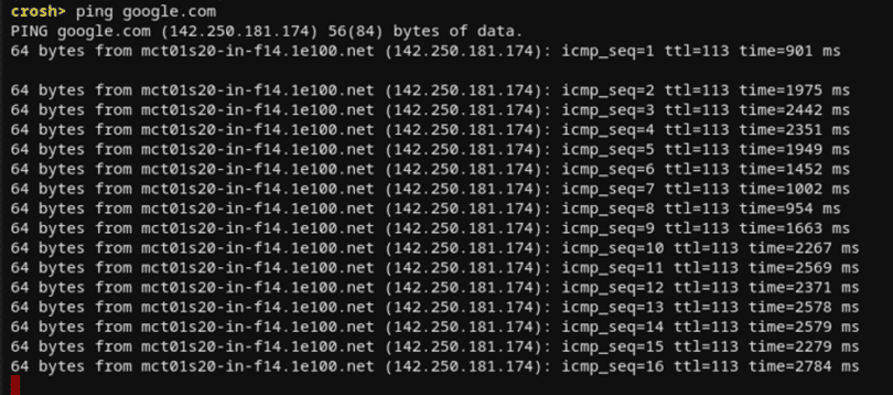Chrome OS の隠し Crosh シェルに含まれる 10 個以上のコマンド