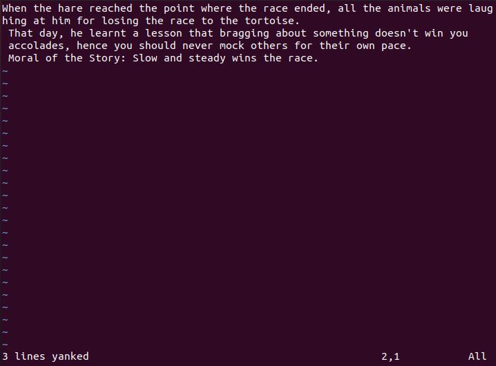 Vim Copy and Paste Multiple Lines