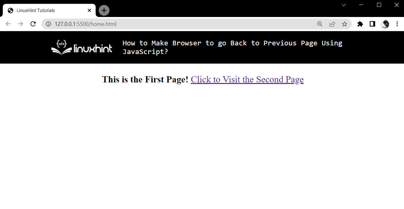 How To Make The Browser Go Back To Previous Page Using JavaScript 