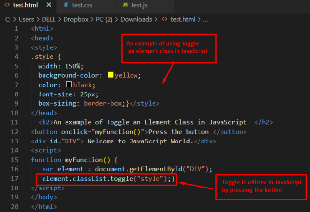 how-to-toggle-an-element-class-in-javascript