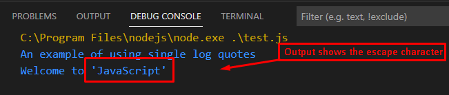 How To Use Escape Characters To Correctly Log Quotes In A String Using 