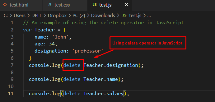 javascript-delete-operator