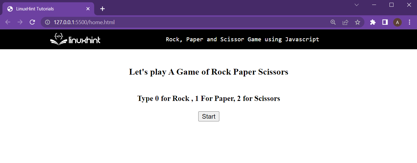 Rock, Paper And Scissor Game Using Javascript