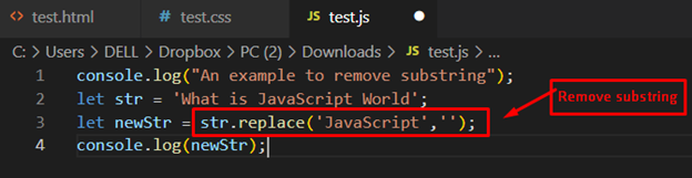 How To Remove Substring From String In JavaScript