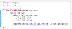 How To Swap Arrays In Java