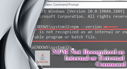 Npm Not Recognized As Internal Or External Command