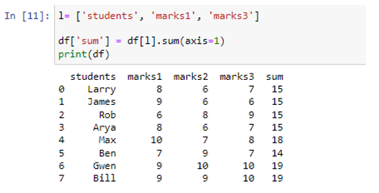 pandas-sum-column