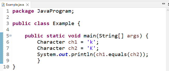 Leia tank Folde How to Use the char equals() Method in Java