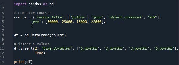 pandas-insert-column