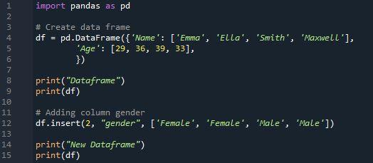 pandas-insert-column