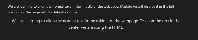 Markdown Center Text