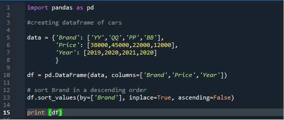 pandas-sort-index