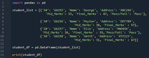 Pandas Dataframe From List Of Dicts