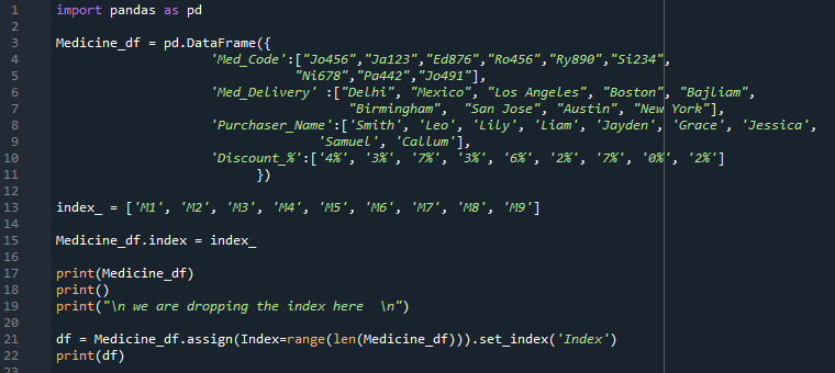 Pandas DataFrame Remove Index