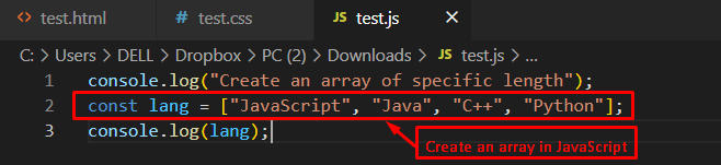 how-to-create-array-of-specific-length-in-javascript