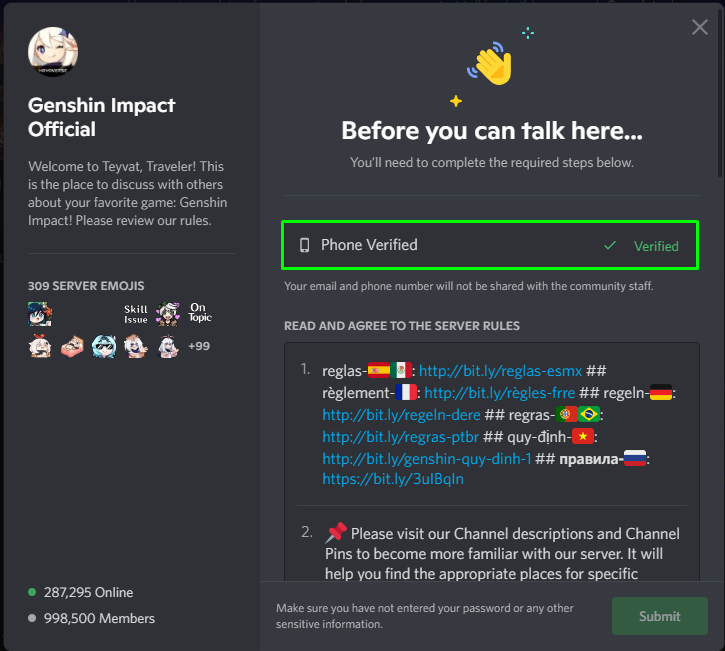 How to join the Genshin Impact Discord server
