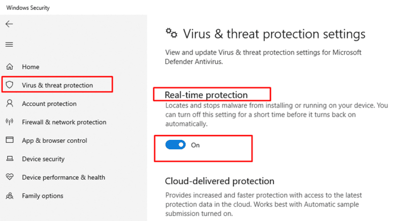 How to Turn Off Real Time Protection in Windows 10