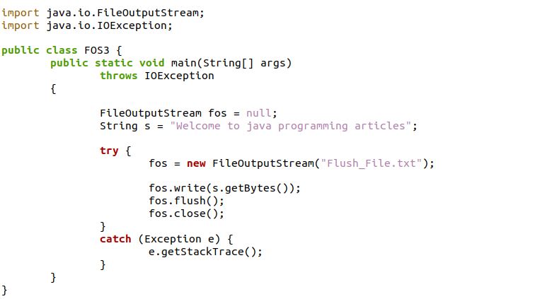 Java FileOutputStream