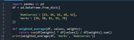 pandas-weighted-average