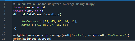 pandas-weighted-average