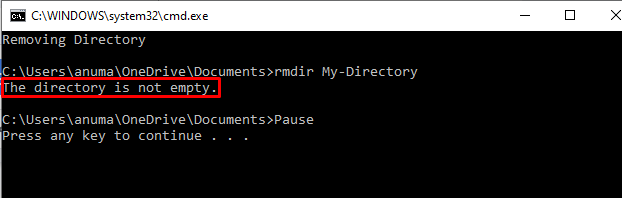 How To Solve The Directory Is Not Empty Error When Running Rmdir 