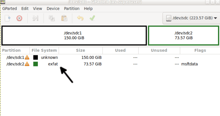 How to read exfat partitions in linux