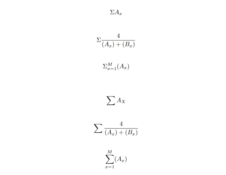 How to Create and use summation symbol in LaTeX