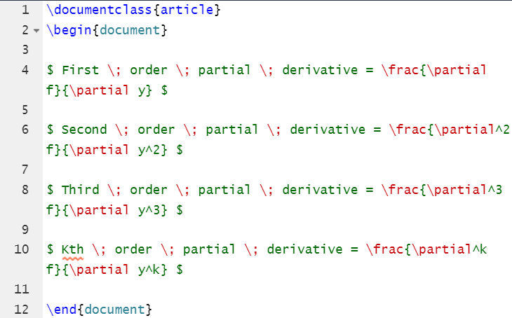 How To Write And Use A Derivative Symbol In LaTeX