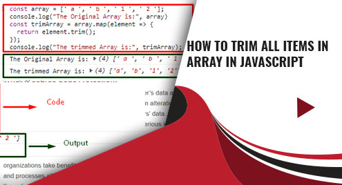 romantisk Forfærde Tåget How to Trim All Items in Array in JavaScript