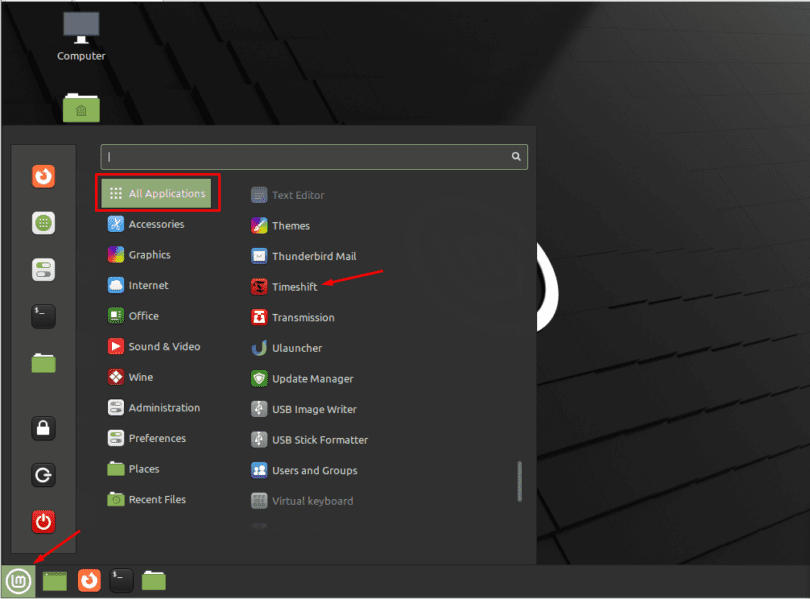 Удалить timeshift linux mint