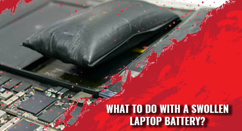 dispose of bulging laptop battery