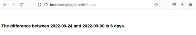 Calculate The Date Difference In PHP