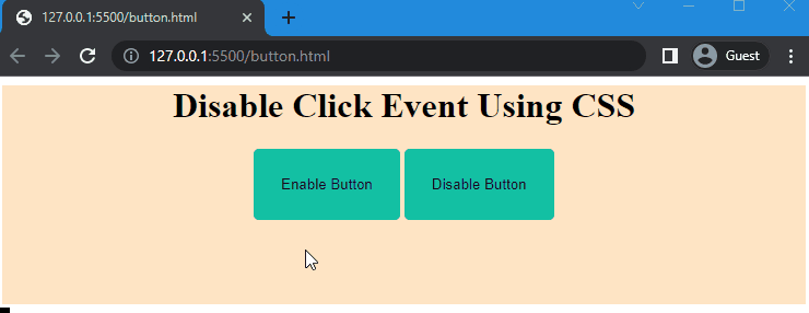 How To Disable Click Event Using CSS