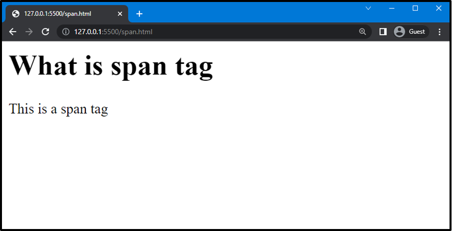 HTML span Tag