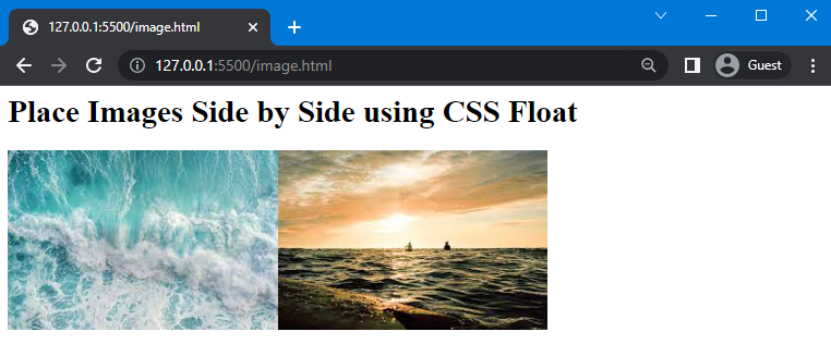 how to put image in left side in html