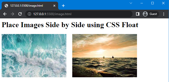 Images side by 2025 side in html