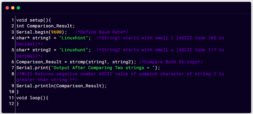 Arduino strcmp() Function – Linux Hint