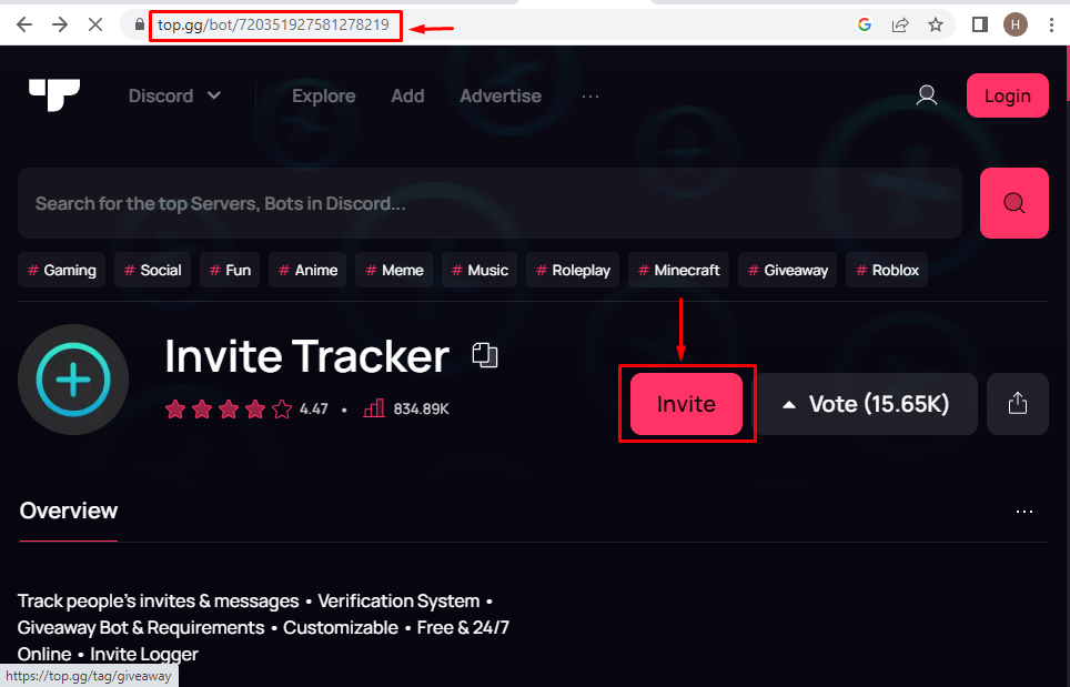 Cómo agregar y usar Invite Tracker Bot en Discord